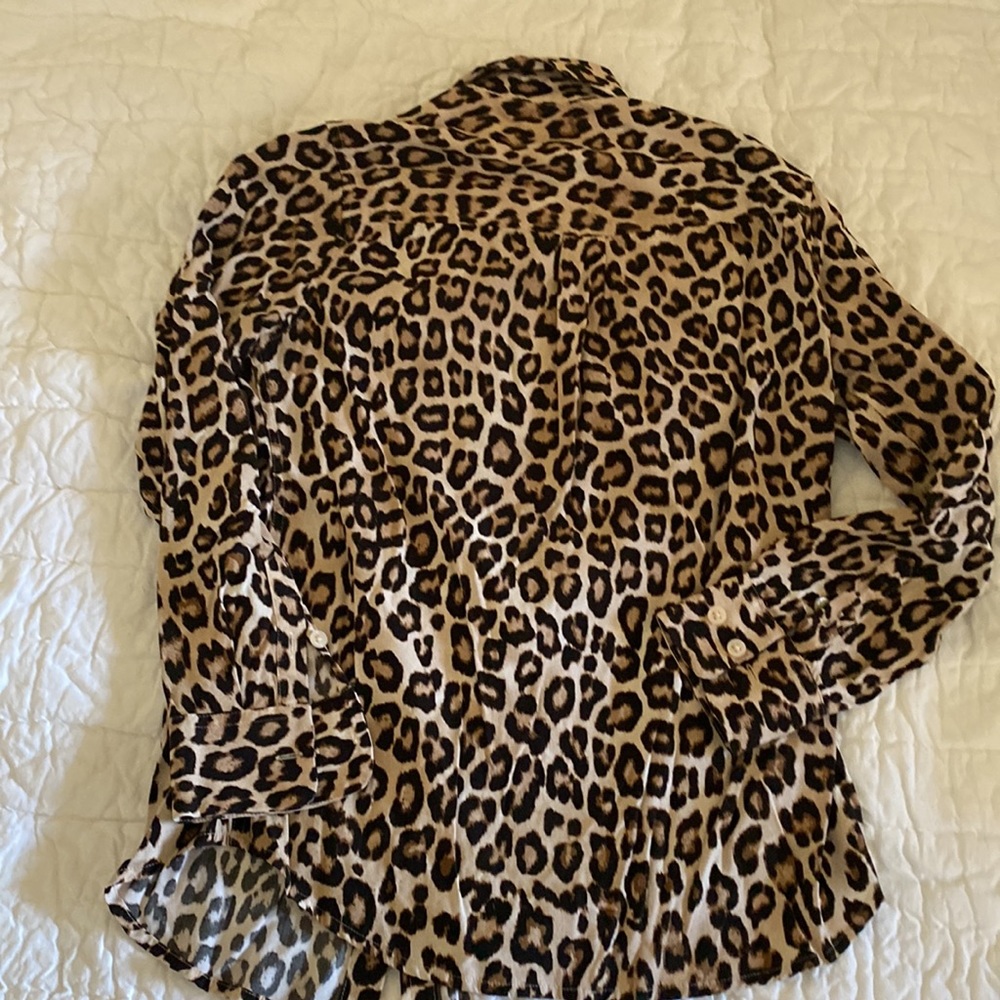 Chicos Leopard Print Button Front Long Sleeve Blo… - image 3